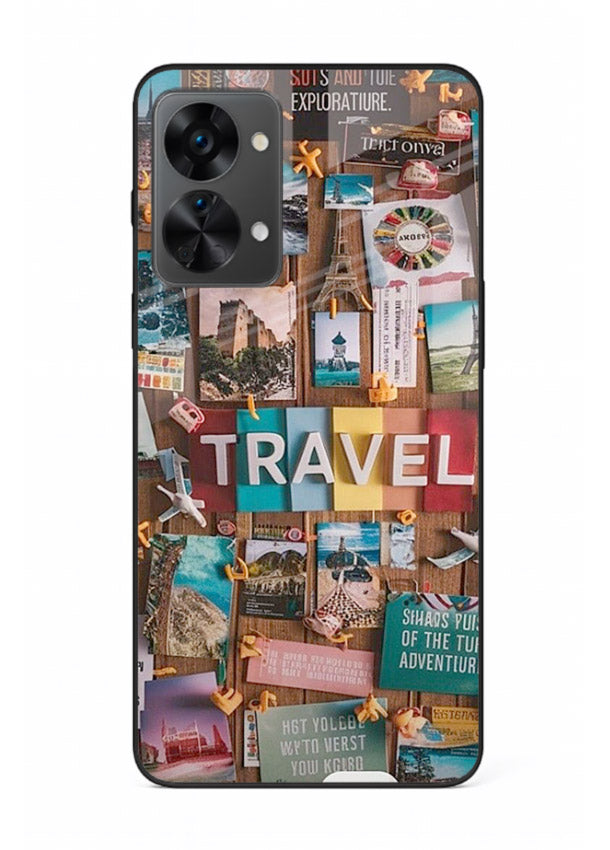 Postcard Travel Wall collage artwork OnePlus Nord 2T glass back cover