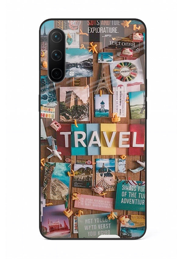Postcard Travel Wall collage artwork OnePlus Nord CE 5G glass back cover