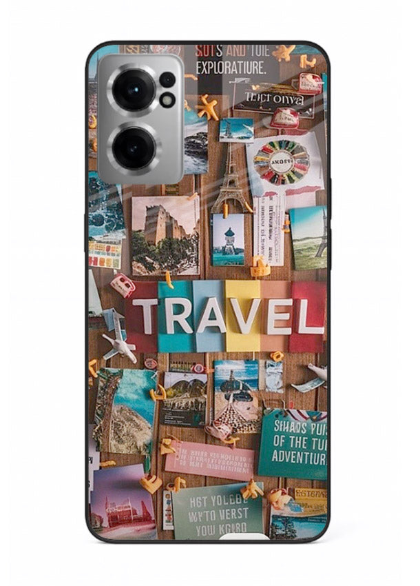 Postcard Travel Wall collage artwork OnePlus Nord CE2 5G glass back cover