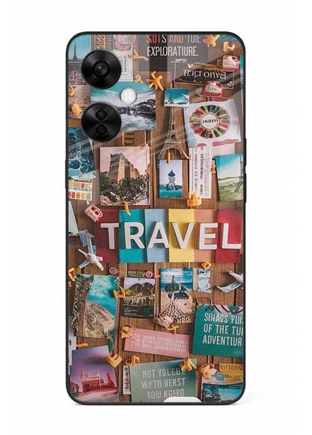 Postcard Travel Wall collage artwork OnePlus Nord CE3 Lite glass back cover