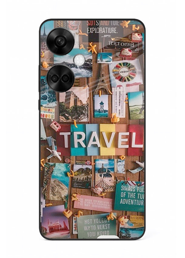 Postcard Travel Wall collage artwork OnePlus Nord CE3 glass back cover