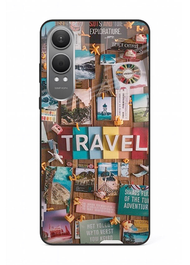 Postcard Travel Wall collage artwork OnePlus Nord CE4 Lite glass back cover