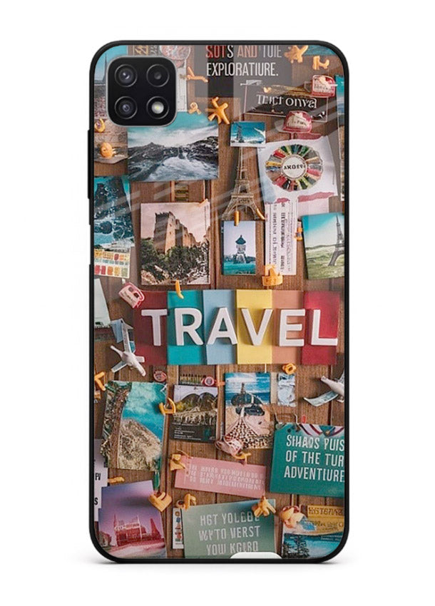 Postcard Travel Wall collage artwork Samsung F42 5G glass back cover