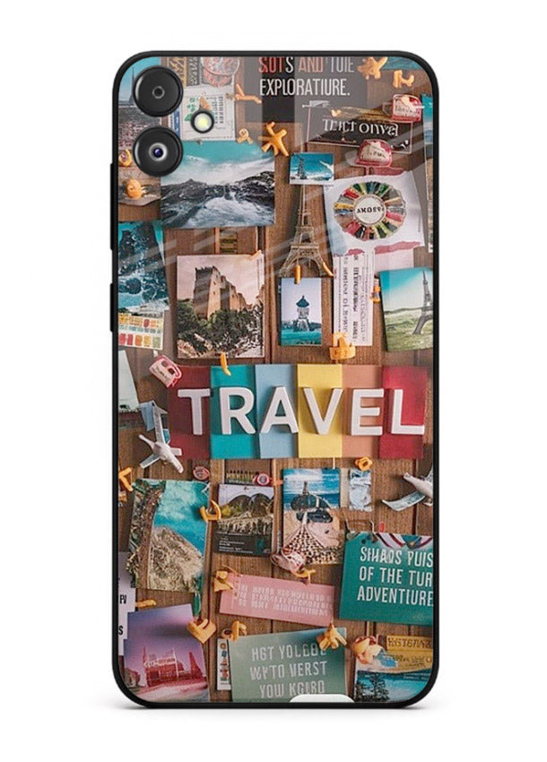 Postcard Travel Wall collage artwork Samsung F14 5G glass back cover