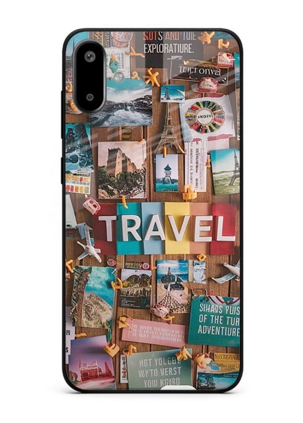 Postcard Travel Wall collage artwork Samsung F06 5G glass back cover