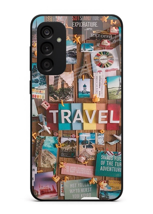 Postcard Travel Wall collage artwork Samsung F55 5G glass back cover