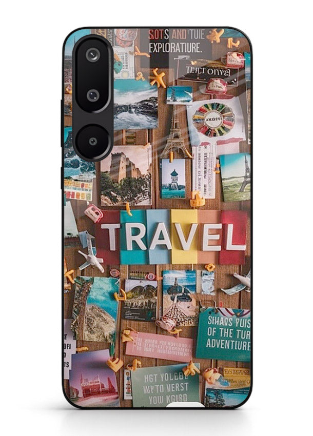 Postcard Travel Wall collage artwork Samsung M16 5G glass back cover