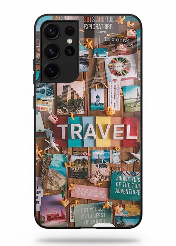 Postcard Travel Wall collage artwork Samsung S21 Ultra glass back cover