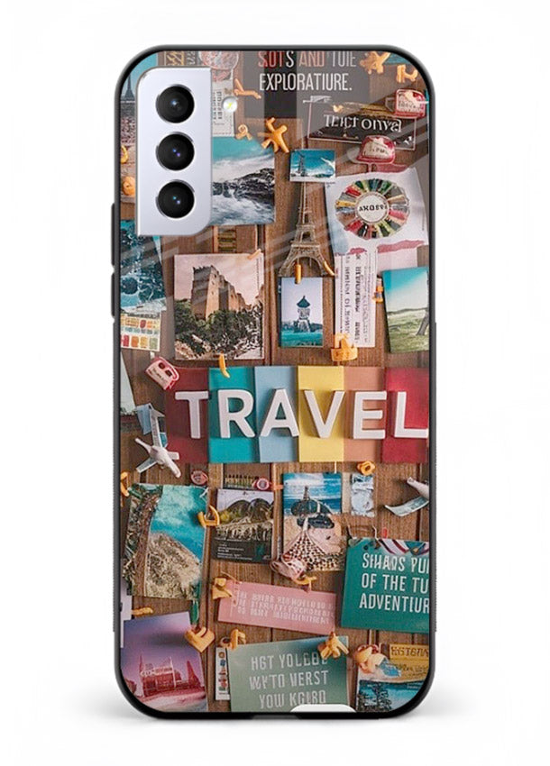 Postcard Travel Wall collage artwork Samsung S21 FE glass back cover