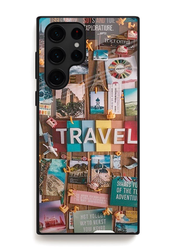Postcard Travel Wall collage artwork Samsung S24 Ultra glass back cover