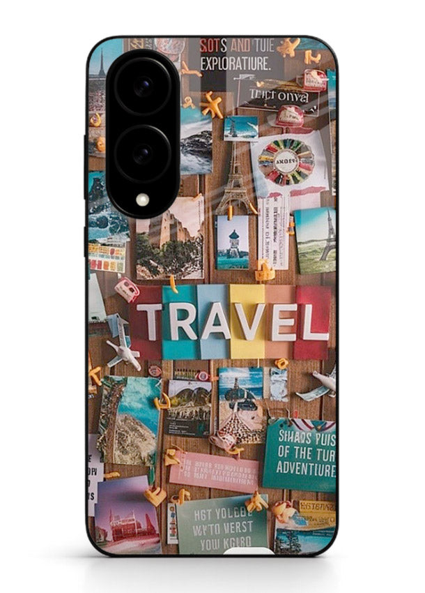 Postcard Travel Wall collage artwork Samsung S25 Edge glass back cover