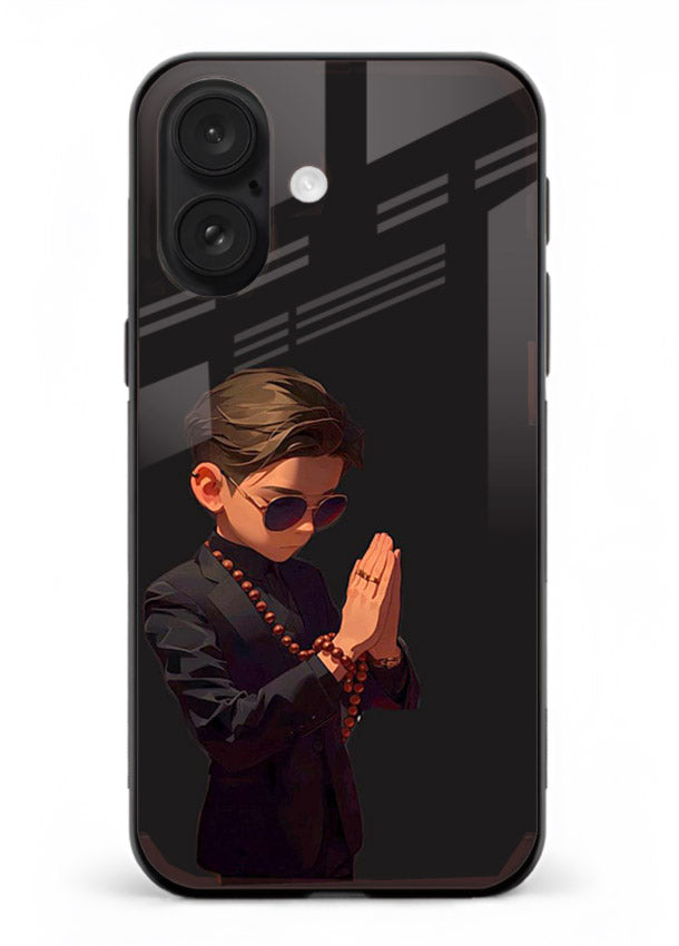 Prayer Boy Shadow reflective silhouette iphone 18 glass back cover