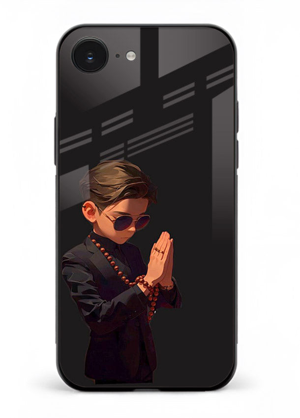 Prayer Boy Shadow reflective silhouette iphone 16e glass back cover
