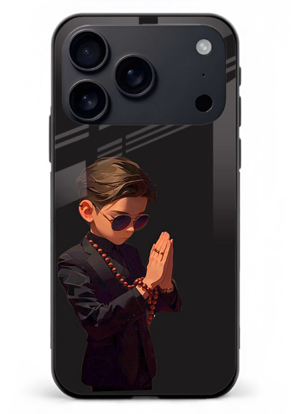 Prayer Boy Shadow reflective silhouette iphone 18 pro max glass back cover
