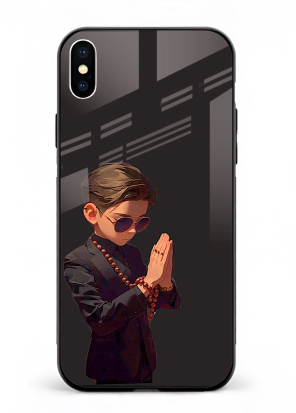 Prayer Boy Shadow reflective silhouette iphone xs max glass back cover