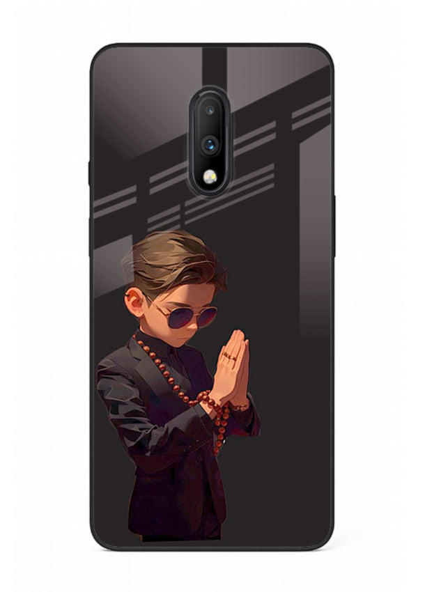 Prayer Boy Shadow reflective silhouette OnePlus 7 glass back cover