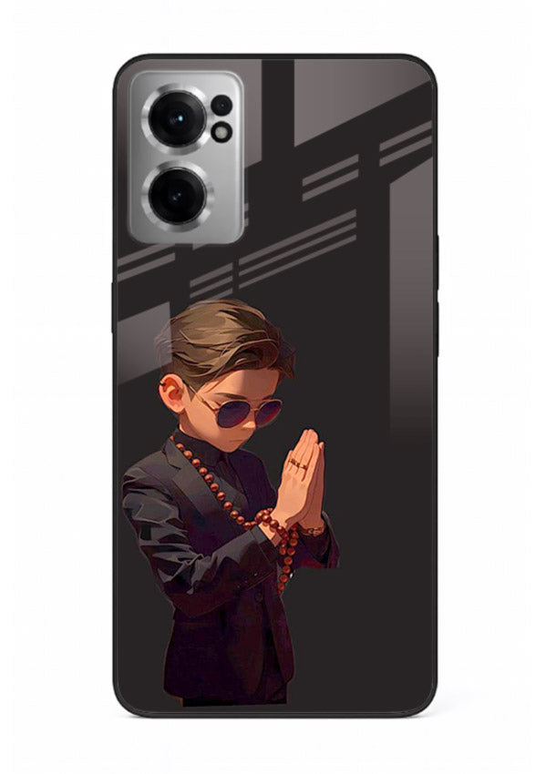 Prayer Boy Shadow reflective silhouette OnePlus Nord CE2 5G glass back cover