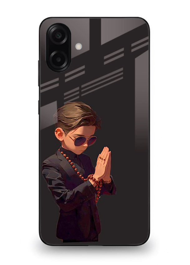 Prayer Boy Shadow reflective silhouette Samsung A07 4G glass back cover
