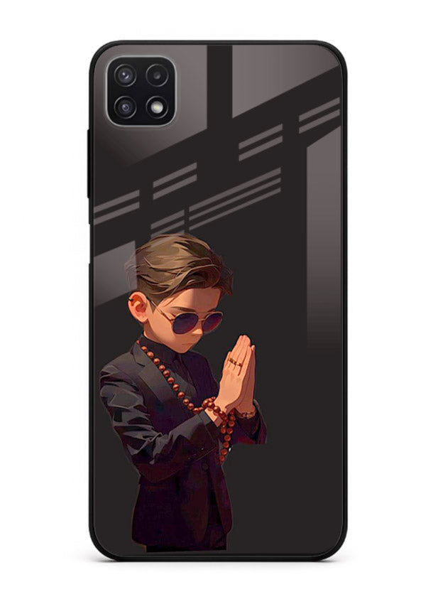 Prayer Boy Shadow reflective silhouette Samsung A22 5G glass back cover