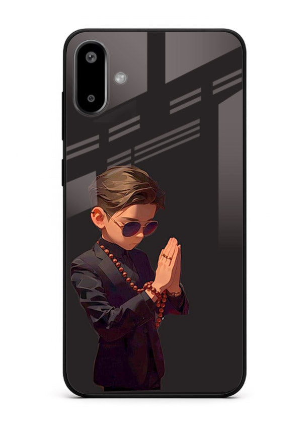 Prayer Boy Shadow reflective silhouette Samsung F06 5G glass back cover