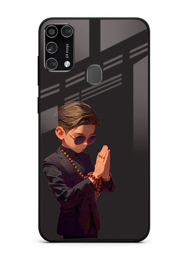 Prayer Boy Shadow reflective silhouette Samsung M31 Prime glass back cover