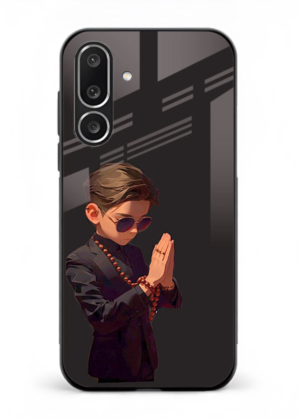 Prayer Boy Shadow reflective silhouette Samsung M36 5G glass back cover