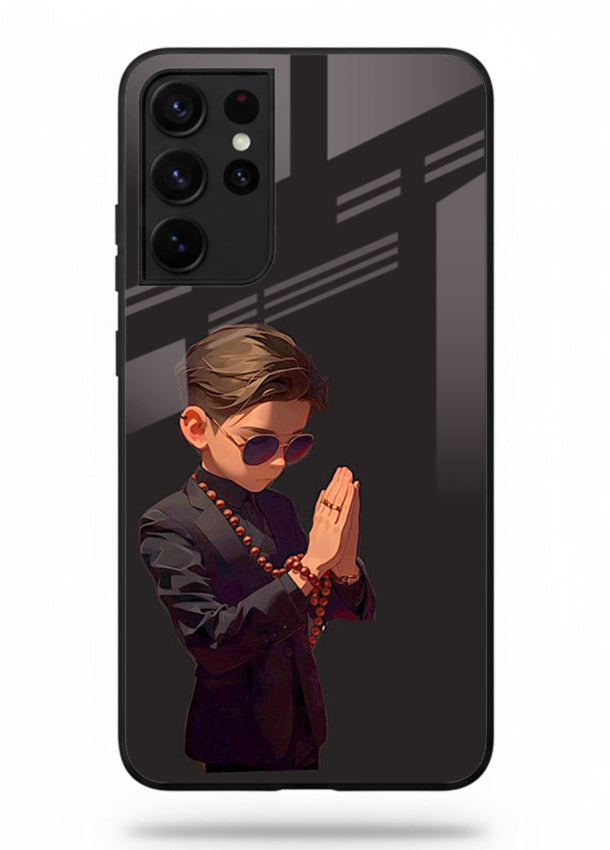 Prayer Boy Shadow reflective silhouette Samsung S21 Ultra glass back cover