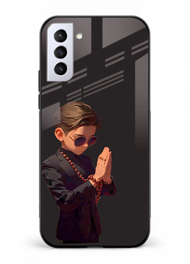 Prayer Boy Shadow reflective silhouette Samsung S21 Plus glass back cover