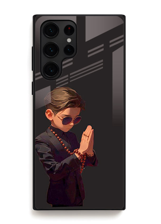 Prayer Boy Shadow reflective silhouette Samsung S24 Ultra glass back cover