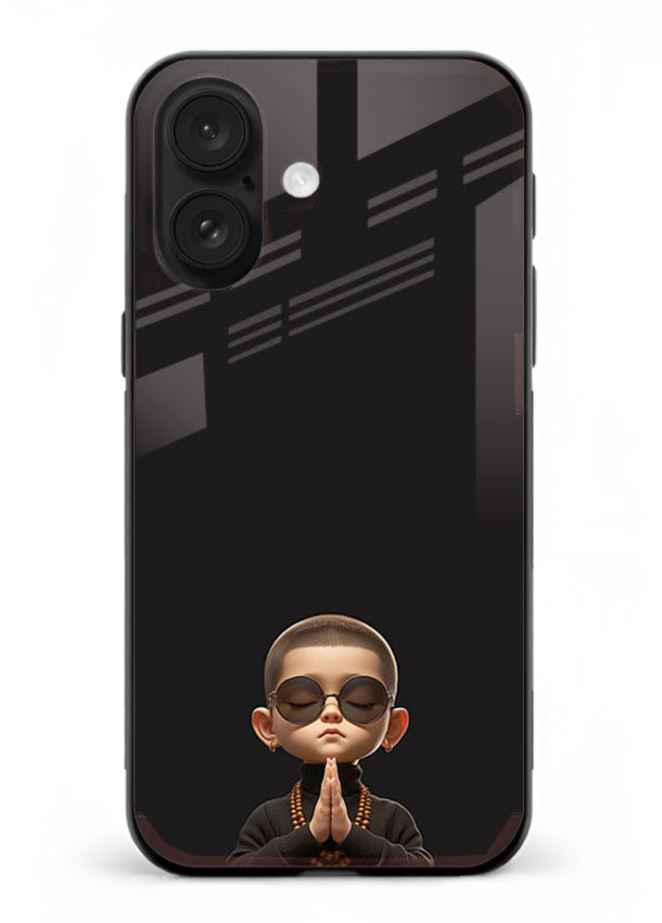 Prayer Hands Boy reflective artwork iphone 16 glass back cover