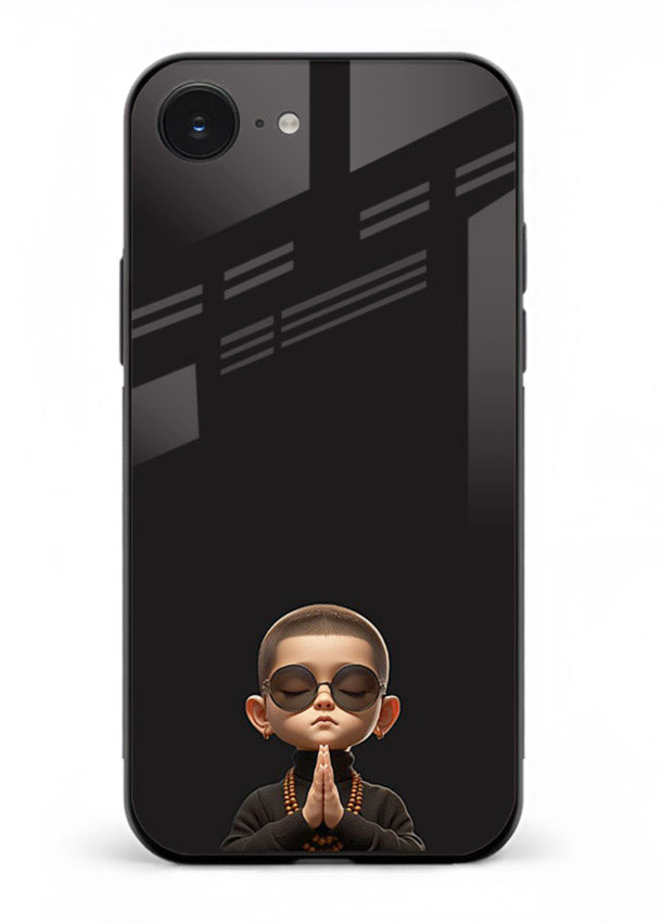 Prayer Hands Boy reflective artwork iphone 16e glass back cover