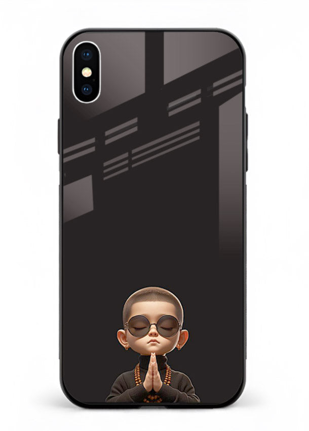 Prayer Hands Boy reflective artwork iphone xs max glass back cover
