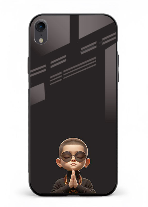 Prayer Hands Boy reflective artwork iphone xr glass back cover