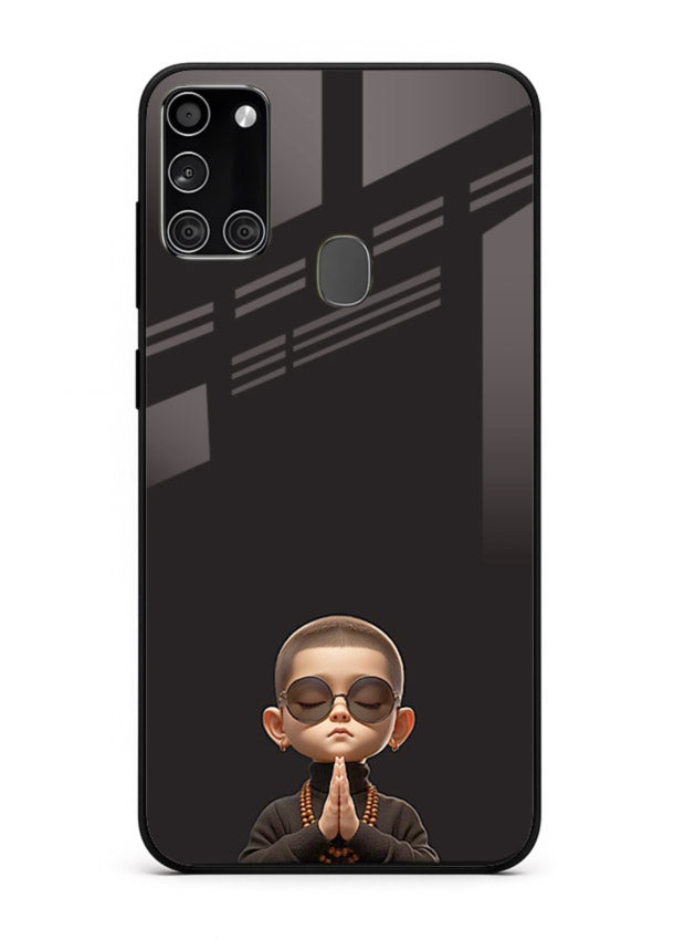 Prayer Hands Boy reflective artwork Samsung A21s glass back cover