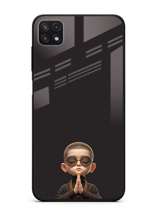 Prayer Hands Boy reflective artwork Samsung F42 5G glass back cover
