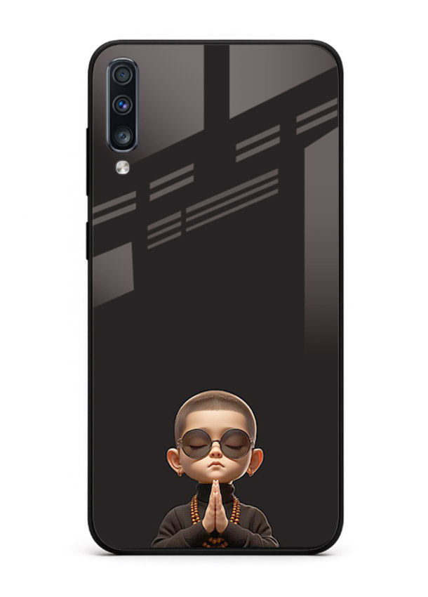 Prayer Hands Boy reflective artwork Samsung A70 glass back cover