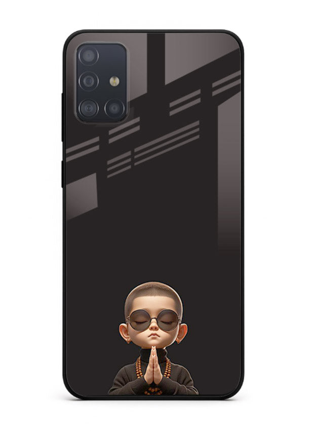 Prayer Hands Boy reflective artwork Samsung A71 glass back cover