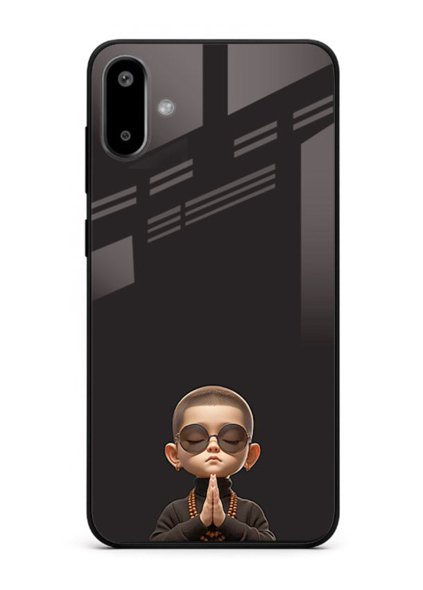 Prayer Hands Boy reflective artwork Samsung F06 5G glass back cover