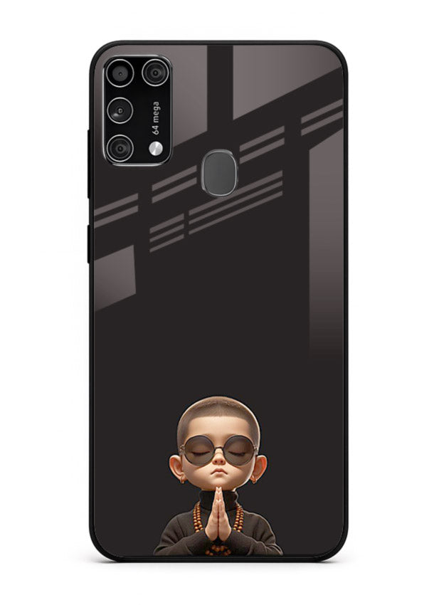 Prayer Hands Boy reflective artwork Samsung M31 Prime glass back cover