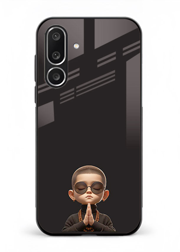Prayer Hands Boy reflective artwork Samsung F56 5G glass back cover