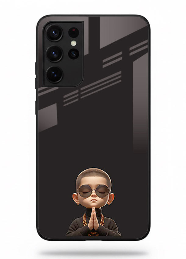 Prayer Hands Boy reflective artwork Samsung S21 Ultra glass back cover