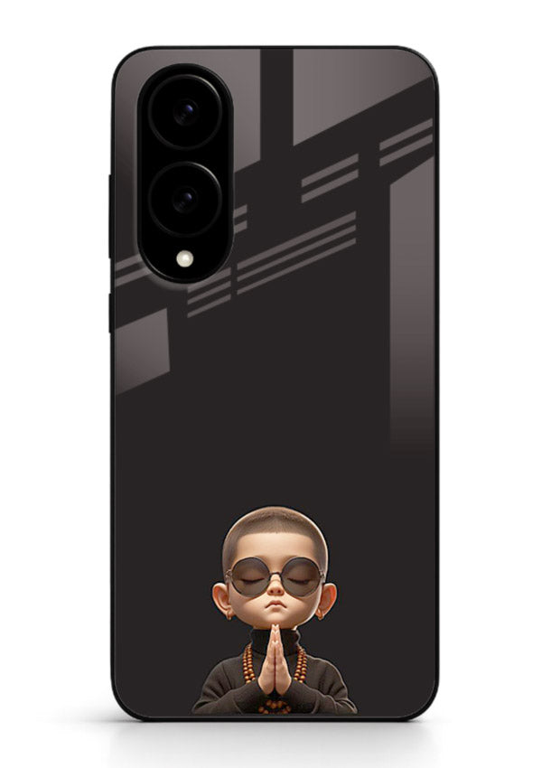 Prayer Hands Boy reflective artwork Samsung S25 Edge glass back cover