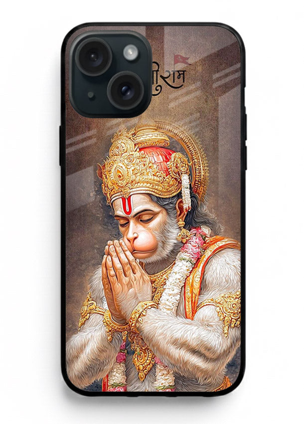 Lord Ram praying devotional art iphone 13 glass bold spiritual case