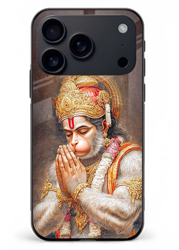 Lord Ram praying devotional art iphone 17 pro max glass bold spiritual case