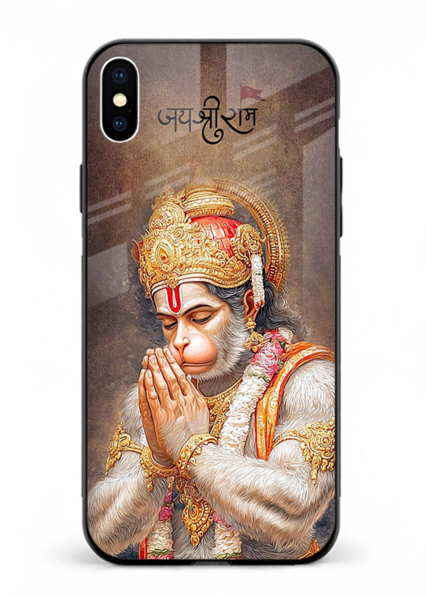 Lord Ram praying devotional art iphone xs max glass bold spiritual case