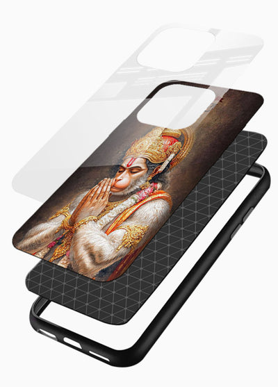 Lord Ram praying devotional art glossy vibrant premium glass bold spiritual case - Angle Layers