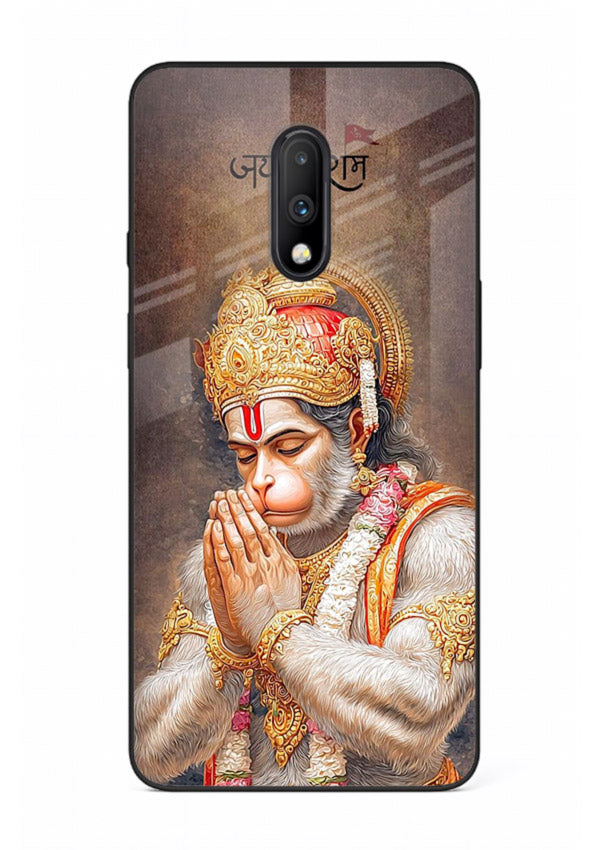 Lord Ram praying devotional art OnePlus 7 glass bold spiritual case
