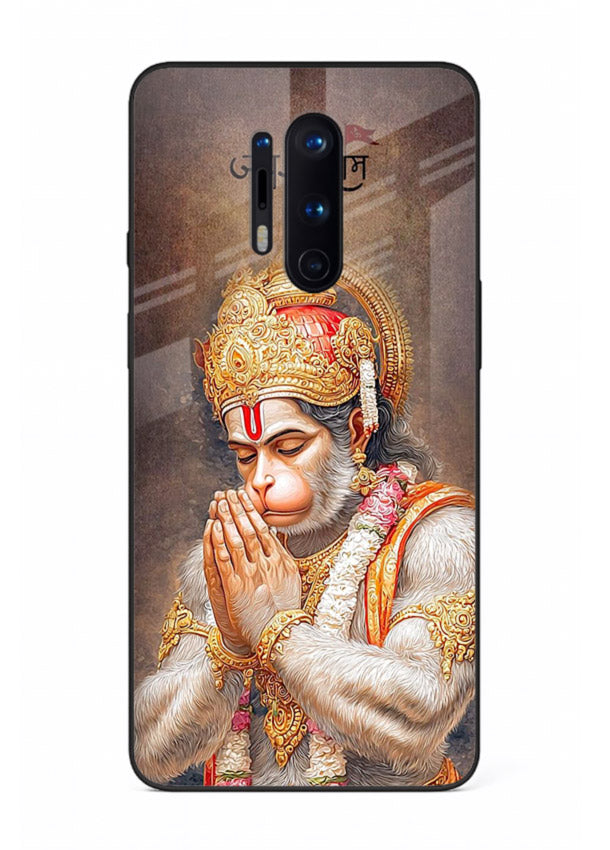 Lord Ram praying devotional art OnePlus 8 Pro glass bold spiritual case