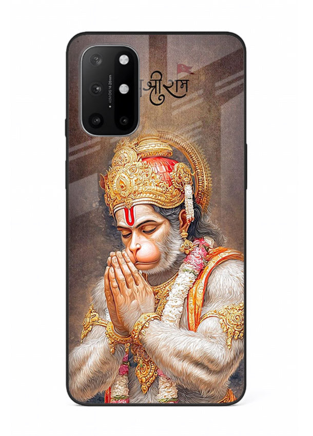 Lord Ram praying devotional art OnePlus 8T glass bold spiritual case