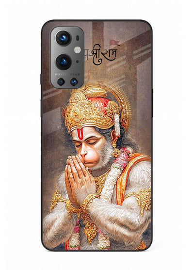 Lord Ram praying devotional art OnePlus 9 glass bold spiritual case